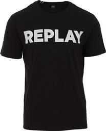 Replay Ανδρικό T-shirt Μαύρο Με Λογότυπο