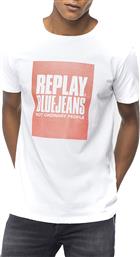 Replay Not Ordinary People Ανδρικό T-shirt Λευκό Με Στάμπα