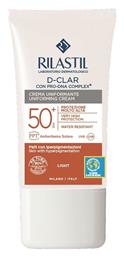 Rilastil D-Clar Uniforming Αντηλιακή Κρέμα Προσώπου SPF50 με Χρώμα Light 40ml