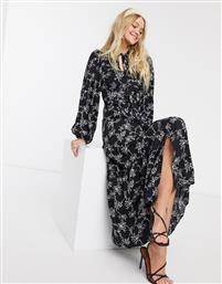 River Island pussybow floral maxi dress in black από το Asos