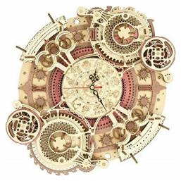 Robotime Παιχνίδι Κατασκευών Ξύλινo Zodiac Wall Clock για Παιδιά 14+ Ετών