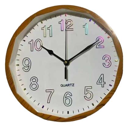 Ρολόι Τοίχου Ξύλινο Light Brown 26cm