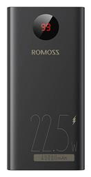 Romoss PEA40PF 40000mAh 22.5W Μαύρο από το Elektrostore24