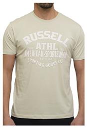 Russell Athletic Ανδρικό T-shirt Μπεζ με Λογότυπο από το Z-mall