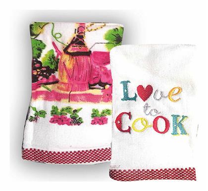 Rythmos Love To Cook Ποτηρόπανο από 100% Βαμβάκι 50x70cm 2τμχ από το Aithrio