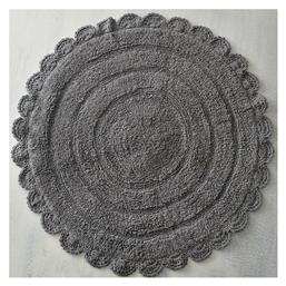 Rythmos Πατάκι Μπάνιου Βαμβακερό Στρογγυλό Opal 120-111-1807 Γκρι Σκούρο 04 Φ70εκ.