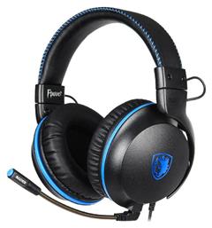 Sades Fpower SA-717-BL Over Ear Gaming Headset με σύνδεση 3.5mm Μπλε