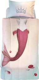 Saint Clair Σετ Παιδικό Πάπλωμα Μονό με Μαξιλαροθήκη Mermaid Ροζ 160x220εκ.