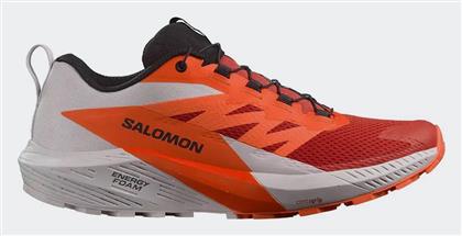 Salomon Sense Ride 5 Ανδρικά Αθλητικά Παπούτσια Trail Running Lunar Rock / Shocking Orange / Fiery Red από το Modivo