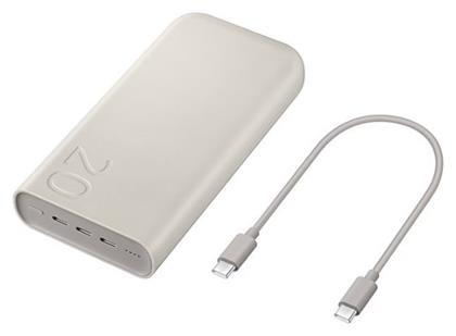 Samsung Power Bank 20000mAh 45W με 3 Θύρες USB-C Power Delivery Μπεζ