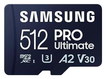 Samsung PRO Ultimate microSDXC 512GB Class 10 U3 V30 A2 UHS-I