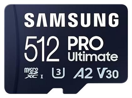 Samsung PRO Ultimate microSDXC 512GB Class 10 U3 V30 A2 UHS-I με αντάπτορα