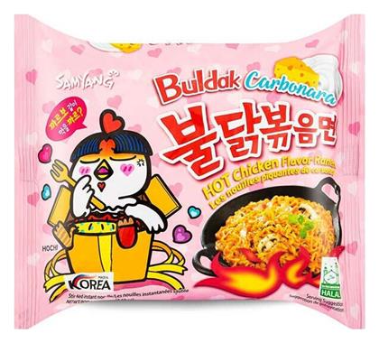 Samyang Buldak Carbonara Hot Chicken Flavor Ramen Ράμεν Γεύση Καυτερό Κοτόπουλο-καρμπονάρα 130gr