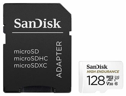 Sandisk High Endurance microSDXC 128GB Class 10 U3 V30 UHS-I με αντάπτορα