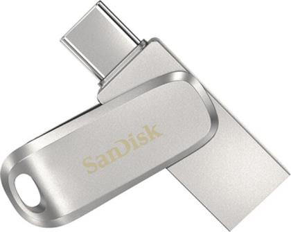 Sandisk Ultra Dual Drive Luxe 64GB USB 3.1 Stick με σύνδεση USB-C Ασημί