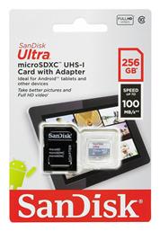 Sandisk Ultra microSDHC 256GB Class 10 U1 UHS-I με αντάπτορα