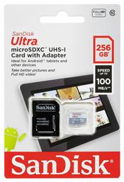 Sandisk Ultra microSDXC 256GB Class 10 V30 UHS-I με αντάπτορα