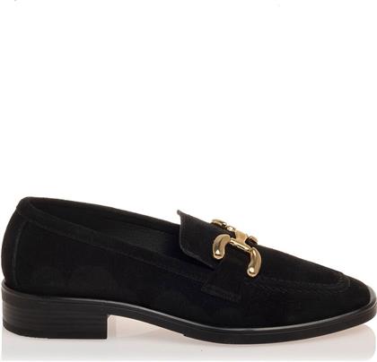 Sante Δερμάτινα Γυναικεία Loafers σε Μαύρο Χρώμα από το MyShoe