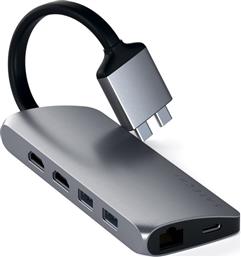 Satechi Docking Station με Διπλό USB-C HDMI 4K PD Ethernet και συνδεση 2 Οθονών Γκρι (ST-TCDMMAM)