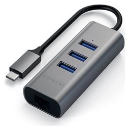 Satechi USB 3.1 Hub 3 Θυρών με σύνδεση USB-C / Ethernet Γκρι (SA-