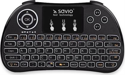 Savio KW-02 Ασύρματο Πληκτρολόγιο με Touchpad Αγγλικό US