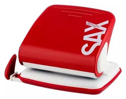 Sax Περφορατέρ με Οδηγό 2 Οπών για 30 Φύλλα Sax 418 σε Κόκκινο χρώμα