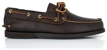 Sea & City Dallas Δερμάτινα Ανδρικά Boat Shoes σε Καφέ Χρώμα από το CasualShoes