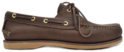 Sea & City Las Vegas Δερμάτινα Ανδρικά Boat Shoes σε Καφέ Χρώμα από το CasualShoes