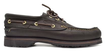 Sea & City Memphis C55 Δερμάτινα Ανδρικά Boat Shoes σε Μαύρο Χρώμα