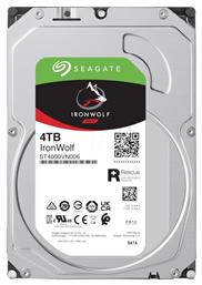 Seagate Ironwolf 4TB HDD Σκληρός Δίσκος 3.5'' SATA III 5400rpm με 256MB Cache για NAS