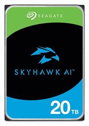 Seagate Skyhawk AI Surveillance 20TB HDD Σκληρός Δίσκος 3.5'' SATA III 7200rpm με 256MB Cache για NAS / Server / Καταγραφικό