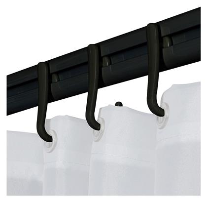 Sealskin Πτυσσόμενη Βέργα Κουρτίνας Μπάνιου Γωνιακή από Αλουμίνιο Μαύρη 80x90-170εκ.