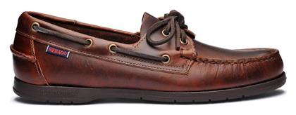 Sebago Docksides Endeavor Δερμάτινα Ανδρικά Boat Shoes σε Καφέ Χρώμα από το Mustshoes