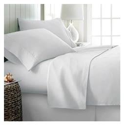 Σεντόνια Υπέρδιπλα Σετ Plain White Tc300 Satin Cotton Blanc De Blanc 250x280 4τεμ
