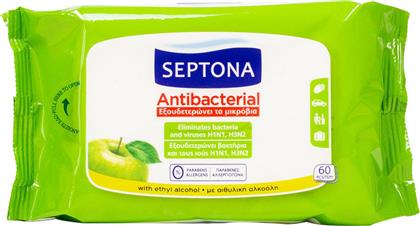 Septona Antibacterial Μαντηλάκια Πράσινο Μήλο 60 τμχ