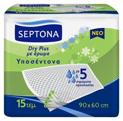 Septona Dry Plus Υποσέντονα Ακράτειας με Άρωμα & 5 Στρώματα Προστασίας 60x90cm 15τμχ από το Pharm24