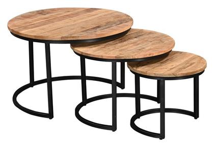 Σετ Ζιγκόν Frina 3τμχ 70x70x45cm Φυσική, Μαύρο