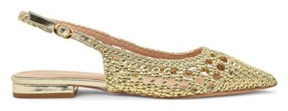 Seven Γυναικείες Μπαλαρίνες Slingback σε Χρυσό Χρώμα