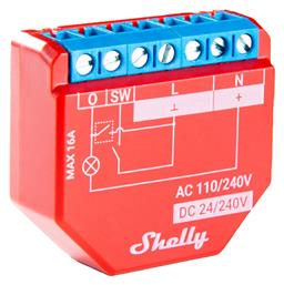 Shelly Plus 1PM Smart Ενδιάμεσος Διακόπτης με Wi-Fi και Bluetooth