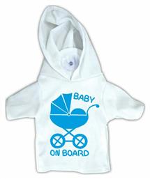 Σήμα Baby on Board Μπλουζάκι με Βεντούζα Καροτσάκι Λευκό από το Saveltrade