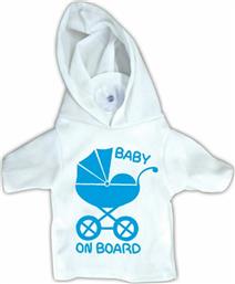 Σήμα Baby on Board Μπλουζάκι με Βεντούζα Καροτσάκι Λευκό από το Saveltrade