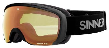 Sinner Marble Otg Μάσκα Σκι & Snowboard Ενηλίκων με Φακό σε Πορτοκαλί Χρώμα