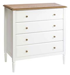 Συρταριέρα Κρεβατοκάμαρας Ξύλινη με 4 συρτάρια White 80x40x85.5εκ.