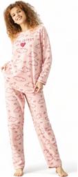 Siyah Inci Χειμερινό Fleece Γυναικείο Νυχτικό Ροζ από το Closet22