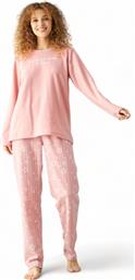 Siyah Inci Χειμερινό Γυναικείο Σετ Πιτζάμας Fleece Ροζ από το Closet22