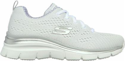 Skechers Knit Lace Up Wedge Γυναικεία Sneakers Λευκά