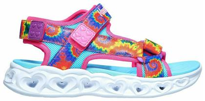 Skechers Παιδικά Πέδιλα Heart Lights με Σκρατς & Φωτάκια για Κορίτσι Πολύχρωμα