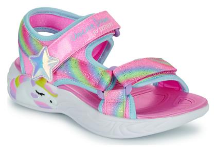 Skechers Παιδικά Πέδιλα με Σκρατς & Φωτάκια Ροζ