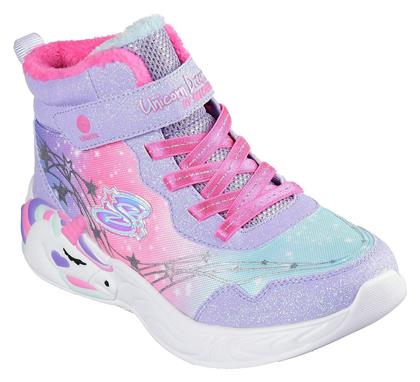 Skechers Παιδικά Sneakers High με Φωτάκια Μωβ