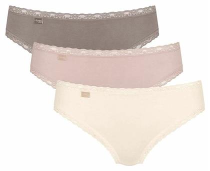 Sloggi 24/7 Weekend Tai Γυναικεία Slip 3Pack με Δαντέλα Beige/Puro